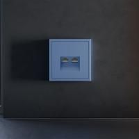Накладка для розетки компьютерной двойной RJ45+RJ45 кат.6, S70 (деним)