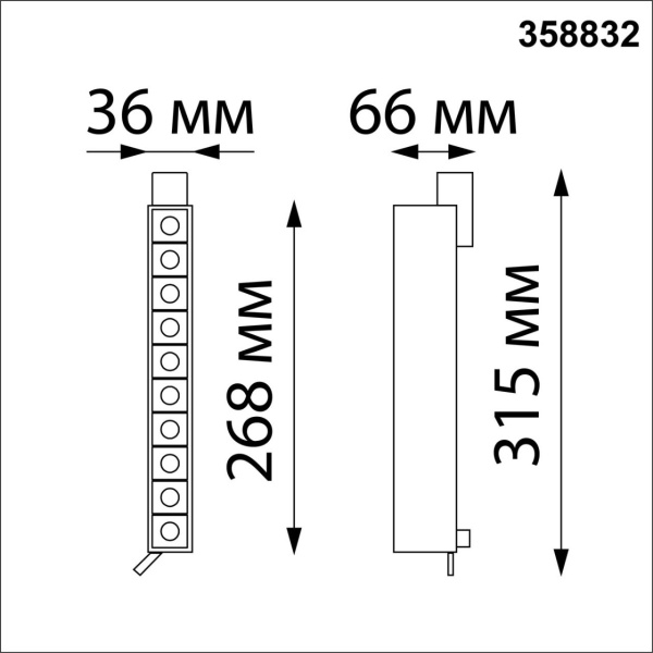 358832 PORT NT22 270 белый Светильник трековый однофазный трехжильный IP20 LED 4000K 16W 220V ITER