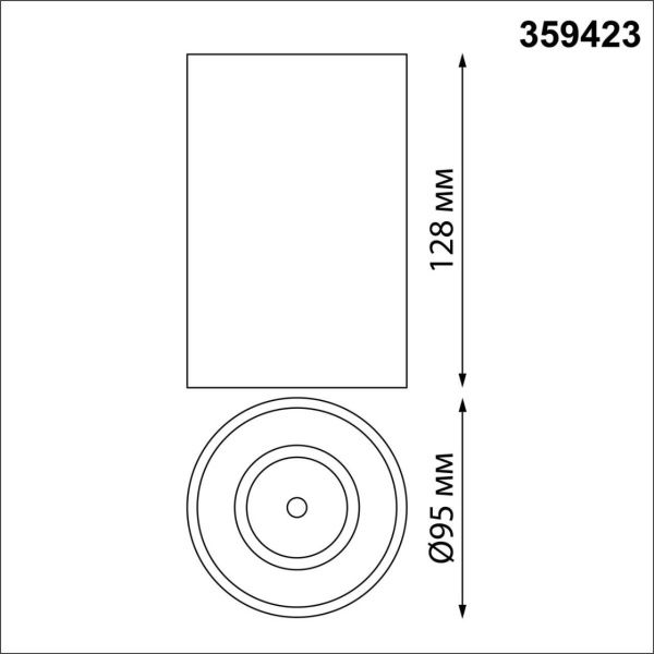 359423 OVER NT24 430 черный Светильник накладной влагозащищённый IP54 LED 15W 170-265V 4000К 1350Лм RECTE