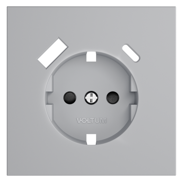 Накладка для розетки с заземлением и защитными шторками, с USB A+C, S70 (серый)