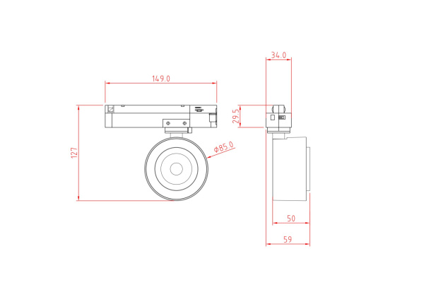 Трековый светильник Technical TR023-1-12W3K