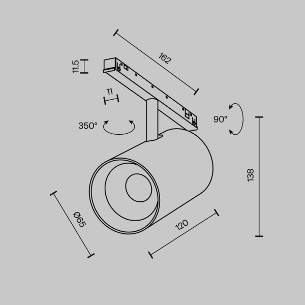 Трековый светильник Technical TR243-4-18WTW-DSZ-B