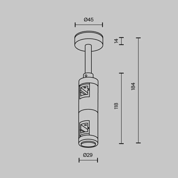 Комплектующие для систем освещения с токоведущими элементами Technical TRA156C-D1-BS