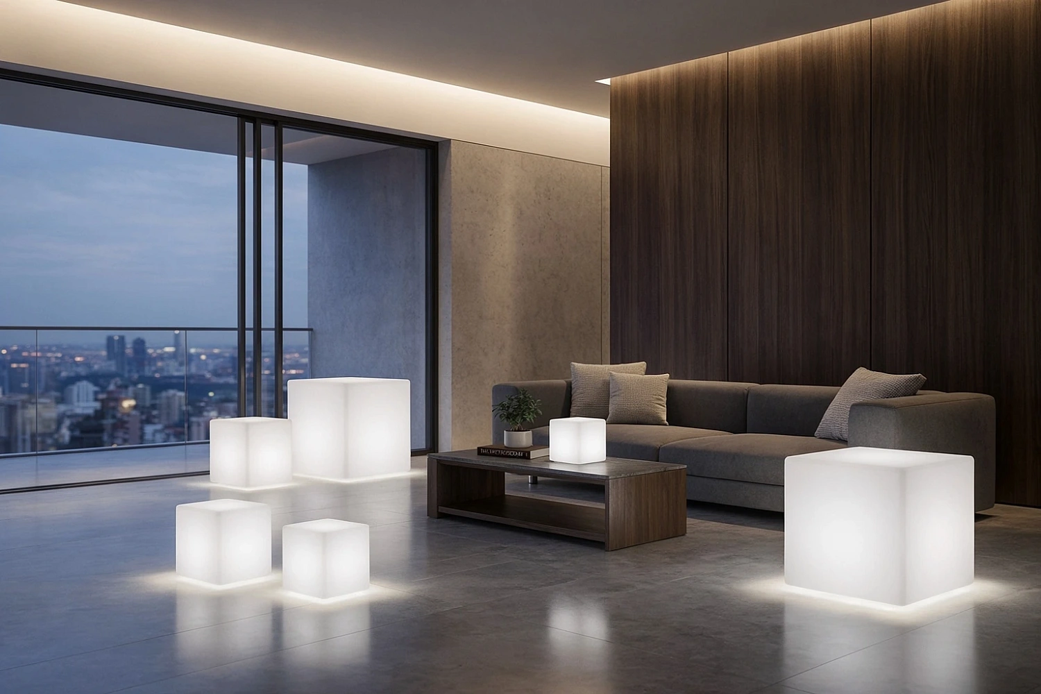Светящийся LED куб Cube 20 см 220V White